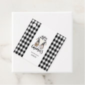 Schattige Schattigee Gnomen Zwart Buffel Plaid Bedankjes Labels (In situ)