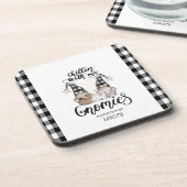 Schattige Schattigee Gnomen Zwart Buffel Plaid Bier Onderzetter (Linkerzijde)
