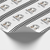 Schattige Schattigee Gnomen Zwart Buffel Plaid Cadeaupapier (Hoek)