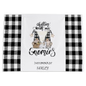 Schattige Schattigee Gnomen Zwart Buffel Plaid Groot Cadeauzakje (Voorkant)