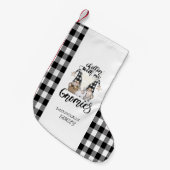 Schattige Schattigee Gnomen Zwart Buffel Plaid Kleine Kerstsok (Voorkant (Hangend))