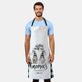 Schattige Schattigee Gnomen Zwart Buffel Plaid Schort (Gedragen)