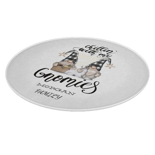 Schattige Schattigee Gnomen Zwart Buffel Plaid Snijplank (Hoek)