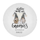 Schattige Schattigee Gnomen Zwart Buffel Plaid Snijplank (Voorkant)