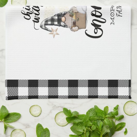 Schattige Schattigee Gnomen Zwart Buffel Plaid Theedoek (Gevouwen)