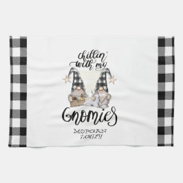 Schattige Schattigee Gnomen Zwart Buffel Plaid Theedoek