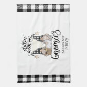 Schattige Schattigee Gnomen Zwart Buffel Plaid Theedoek (Verticaal)