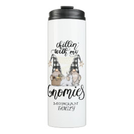 Schattige Schattigee Gnomen Zwart Buffel Plaid Thermosbeker