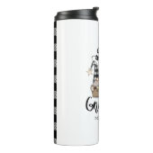 Schattige Schattigee Gnomen Zwart Buffel Plaid Thermosbeker (Gedraaid links)