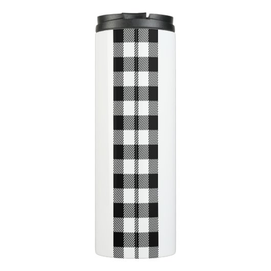 Schattige Schattigee Gnomen Zwart Buffel Plaid Thermosbeker (Achterkant)