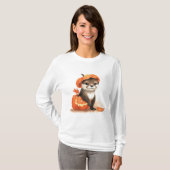 Schattige Schattigee Halloween Otter T-shirt (Voorkant volledig)