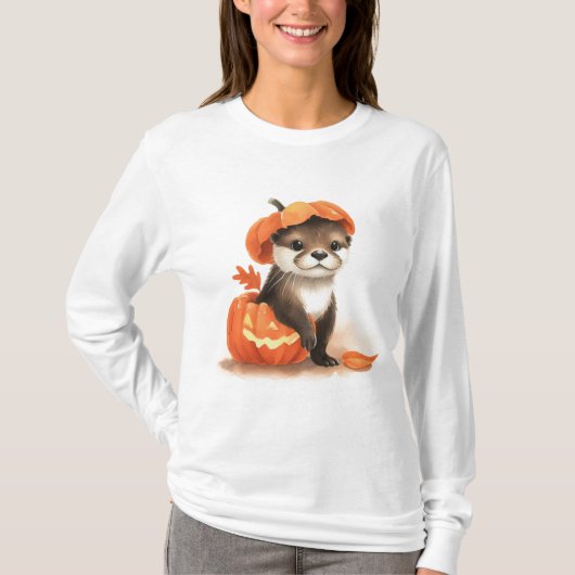 Schattige Schattigee Halloween Otter T-shirt (Voorkant)