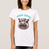 Schattige Schattigee Happy Baby Pygmy Hippo Moo De T-shirt (Voorkant)