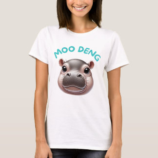 Schattige Schattigee Happy Baby Pygmy Hippo Moo De T-shirt