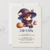 Schattige Schattigee heks met 2 vogeltjes, Hallowe Kaart (Voorkant)