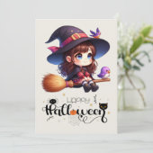 Schattige Schattigee heks met 2 vogeltjes, Happy H (Staand voorkant)