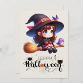 Schattige Schattigee heks met 2 vogeltjes, Happy H (Voorkant / Achterkant)