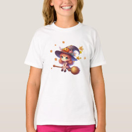 Schattige Schattigee heks vliegen met bezem, Hallo T-shirt