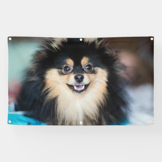 Schattige Schattigee Hond Uitziende Outdoor Crafts Spandoek (Horizontaal)