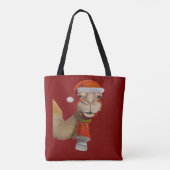 Schattige Schattigee kameel met kerstmuts Tote Bag (Achterkant)