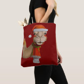 Schattige Schattigee kameel met kerstmuts Tote Bag (Dichtbij)