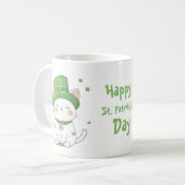 Schattige Schattigee Kawaii Cat St. Patrick's Day  Koffiemok (Voorkant links)