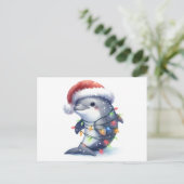 Schattige Schattigee kerstdolfijn Briefkaart (Staand voorkant)