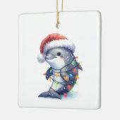Schattige Schattigee kerstdolfijn Keramisch Ornament (Links)