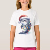 Schattige Schattigee kerstdolfijn T-shirt (Voorkant)