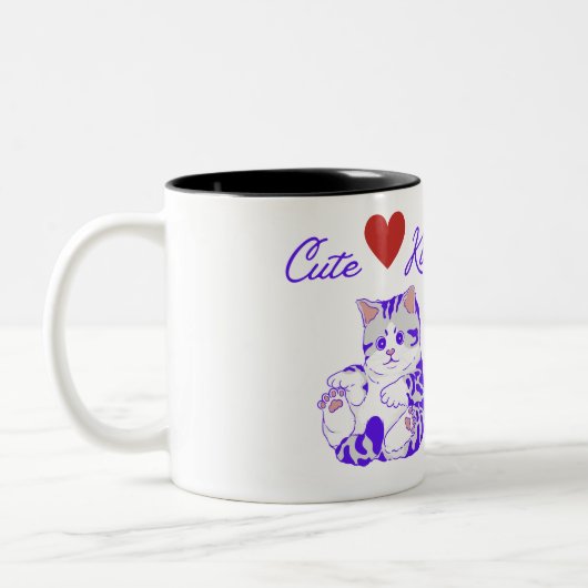 Schattige Schattigee kitten Mok (Links)