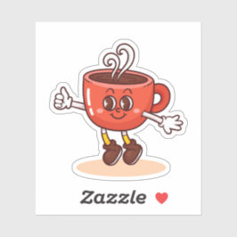 Schattige Schattigee koffiebeker Sticker