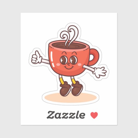 Schattige Schattigee koffiebeker Sticker (Vel)