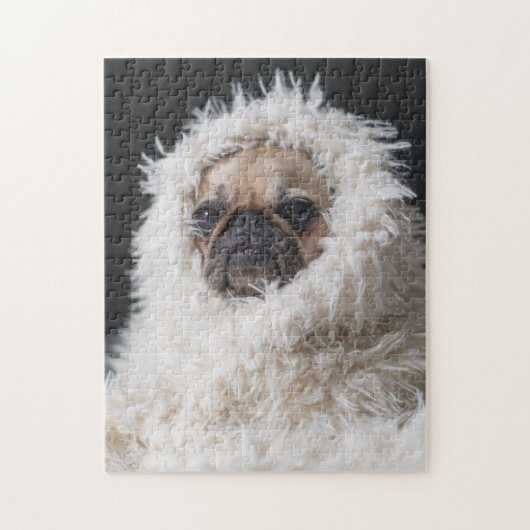 Schattige Schattigee Pug Puppy Dog Legpuzzel (Verticaal)