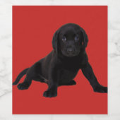 Schattige Schattigee Puppy Labrador Wijn Etiket (Enkel label)
