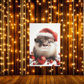 Schattige Schattigee Santa Otter Kerst Kaart