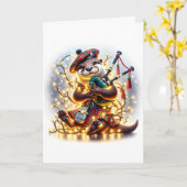 Schattige Schattigee Schotse otterkerst Kaart (Gele Bloem)