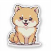 Schattige schattigheid, speelse pomerian, klein sticker (Voorkant)