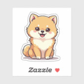 Schattige schattigheid, speelse pomerian, klein sticker (Vel)