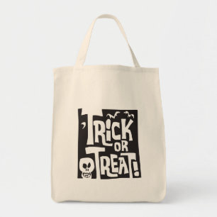 Schattige Schedel en Vleermuizen Retro Halloween Tote Bag
