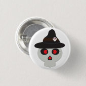 schattige schedel heks cartoon ronde button 3,2 cm (Voorkant /achterkant)