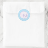 Schattige Schedel Ronde Sticker (Tas)