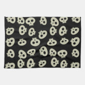 Schattige Schedelpatroon Halloween Keuken Handdoek (Horizontaal)