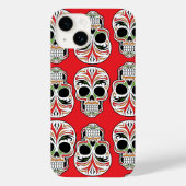 Schattige schedelpatroon met schilderdetails Rood Case-Mate iPhone Case (Achterkant)
