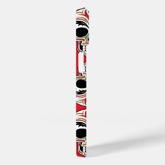 Schattige schedelpatroon met schilderdetails Rood Case-Mate iPhone Case (Achterkant / Rechts)