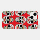 Schattige schedelpatroon met schilderdetails Rood Case-Mate iPhone Case (Achterkant (horizontaal))