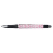 Schattige Schedelpatroon Naam Roze Gepersonaliseer Pen (Voorkant)