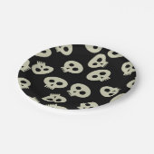 Schattige schedelpatroon zwart papier Borden Papieren Bordje (Gekanteld)