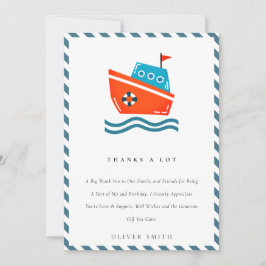 Schattige scheepsvaart verjaardag voor elke leefti bedankkaart