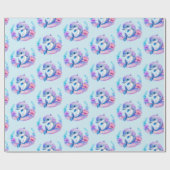 Schattige schepselpatroon van dolfijn-Zee Cadeaupapier (Vlak)