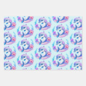Schattige schepselpatroon van dolfijn-Zee Inpakpapier Vel (Voorkant 3)